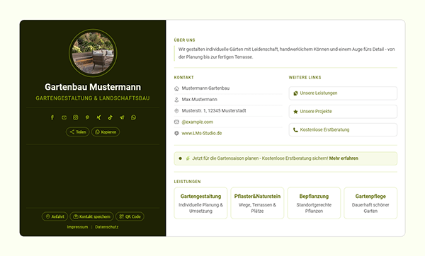 Muster 1002 - Gartenbau/Gartengestaltung