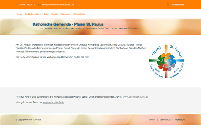 Seite f�r Informationen