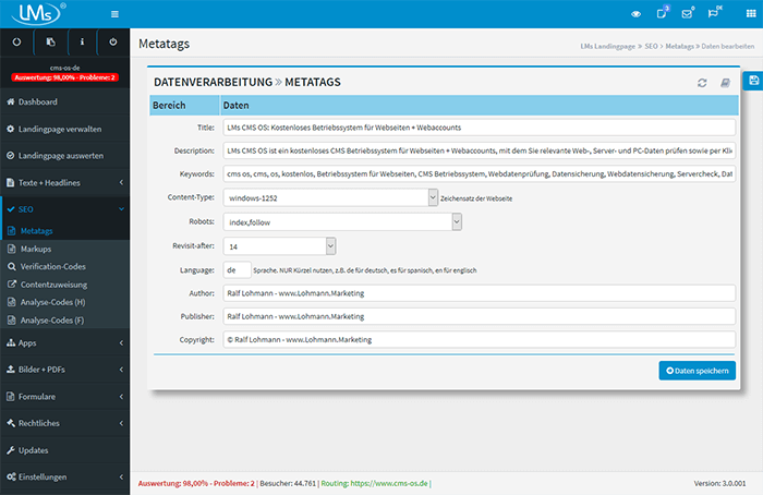 f�r Suchmaschinen und Socialmedia